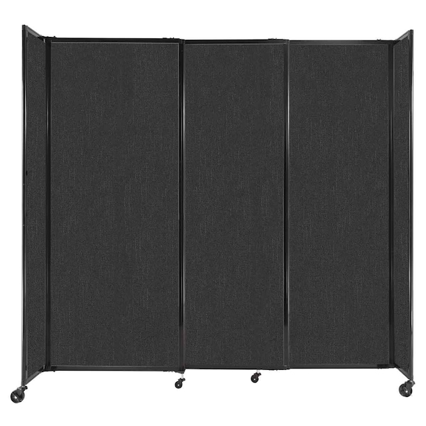StraightWall Sliding Portable Partition 7'2" x 6'10" Black Fabric